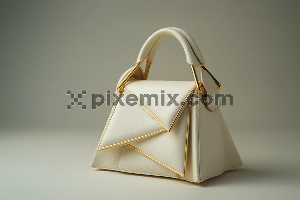 Luxury leather woman handbag on white background image.