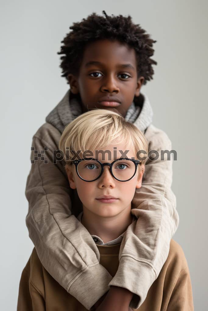 A Portrait of two young boys.