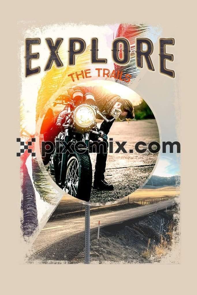 Motor biking outdoor digital product graphic