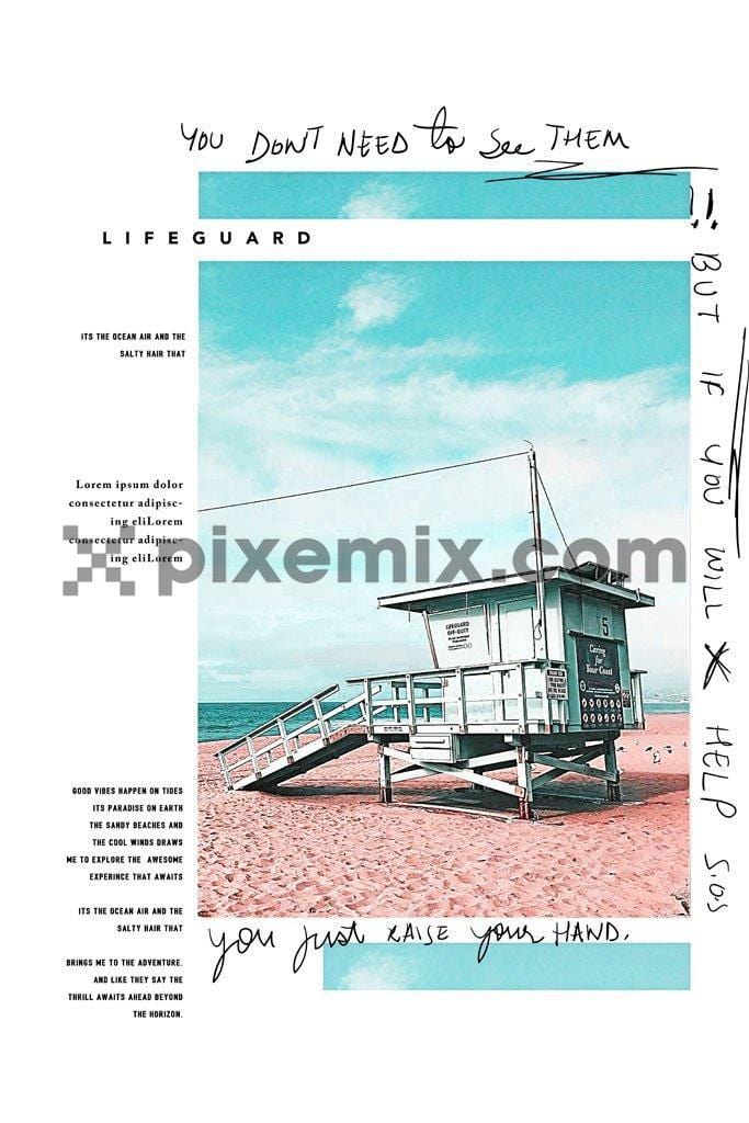 Beach lifeguard digital product graphic