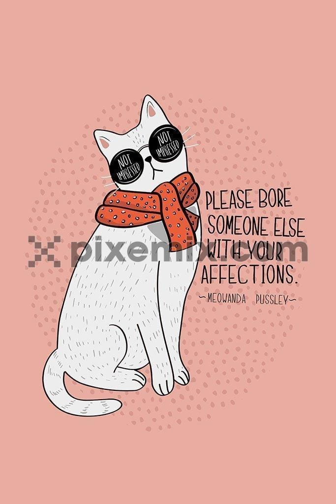 Attitude cat cartoon vector product graphic<