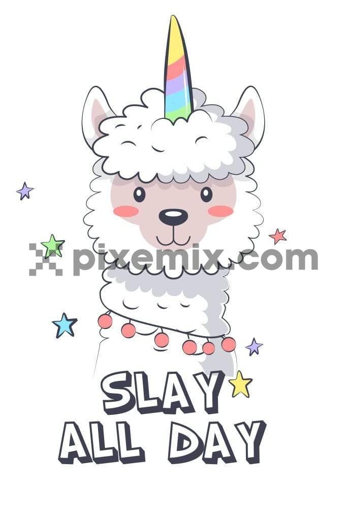 Cute Llama vector product graphic