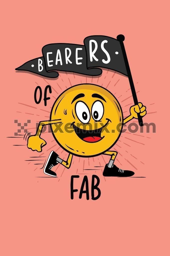 Cartoon happy smiley flag bearer product vector graphic