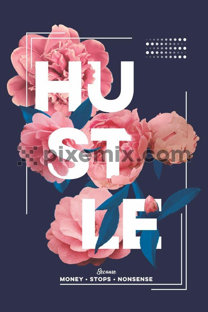 Floral with modern typography product graphic