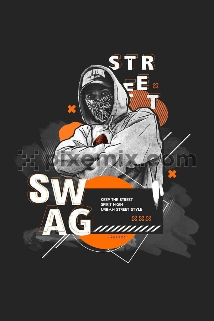 Street swag urban street style  product graphic with brush stroke