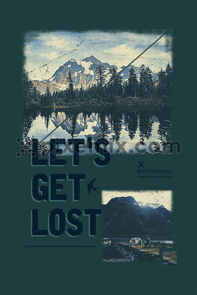 let's get lost inspired product graphic