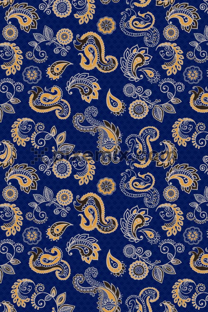 Paisley art product graphic with seamless repeat pattern