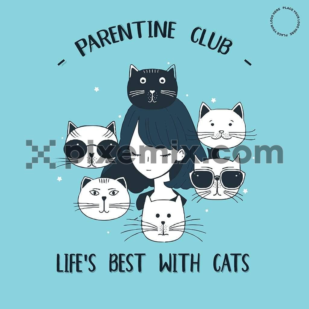 Parentine cat club social media static post