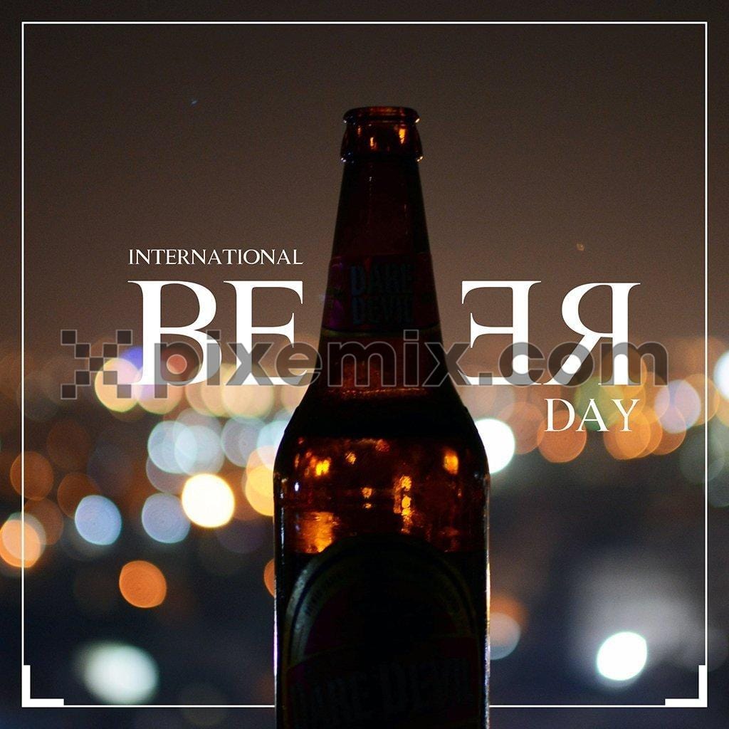 Beer bottle social media static post