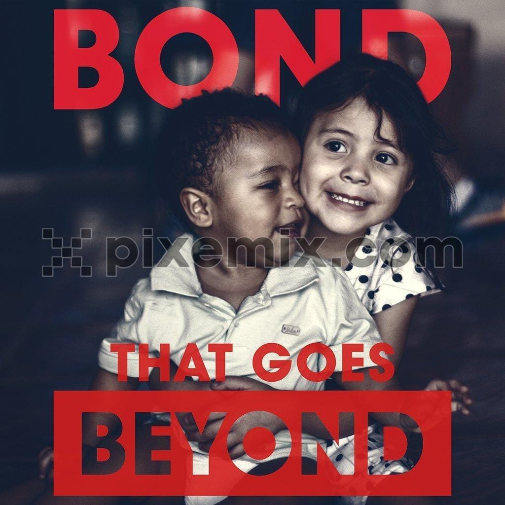 Siblings love bond social media static post