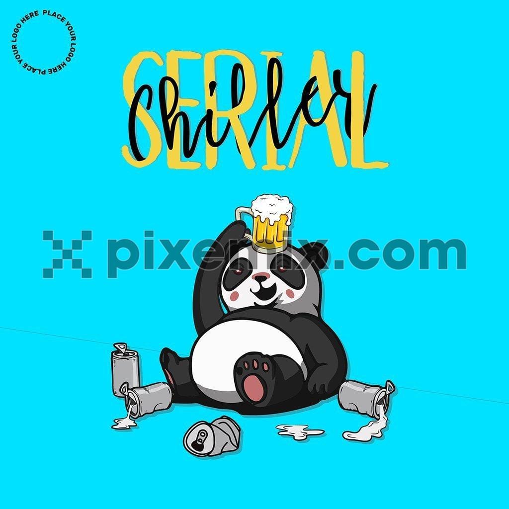 Serial chiller panda social media static post