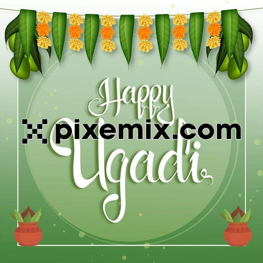 Happy ugadi post with typography social media static post