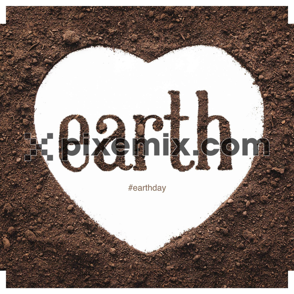 Soil with heart shape and typography social media static post