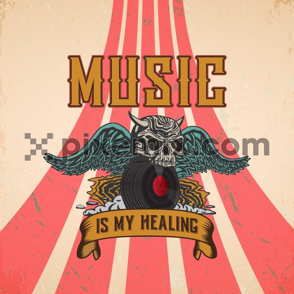 Music inspired vintage/retro typography social media static post